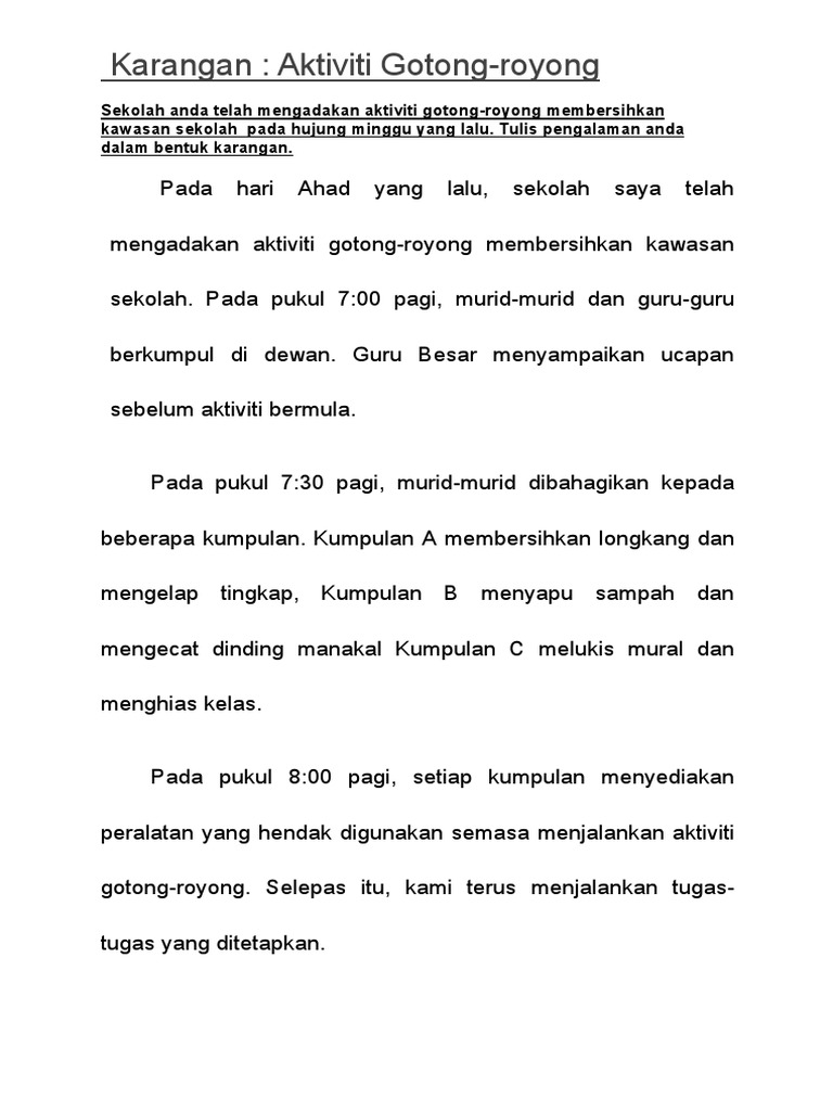 Gambar Aktiviti Gotong Royong Di Sekolah Mainlyd