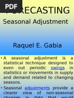 Forecasting: Seasonal Adjustment