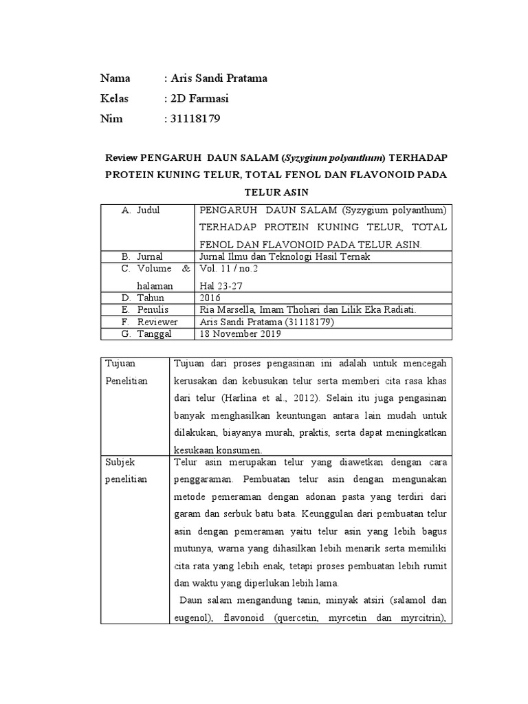 Review Jurnal Flavonoid Omaris Gembul PDF