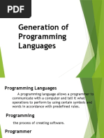 Generation of Programming Languages