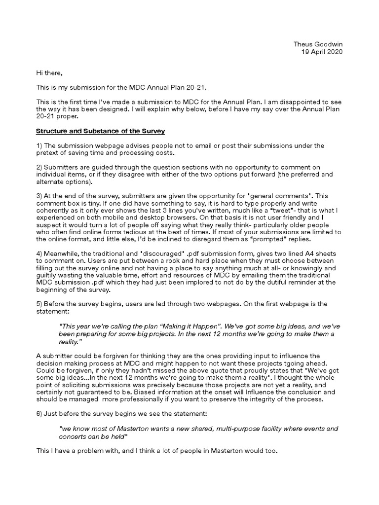MDC Submission | PDF | Recession | Infrastructure