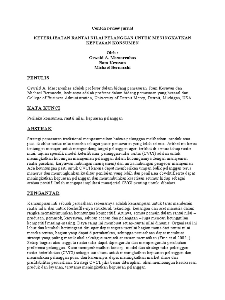 Contoh Review Jurnal Pdf
