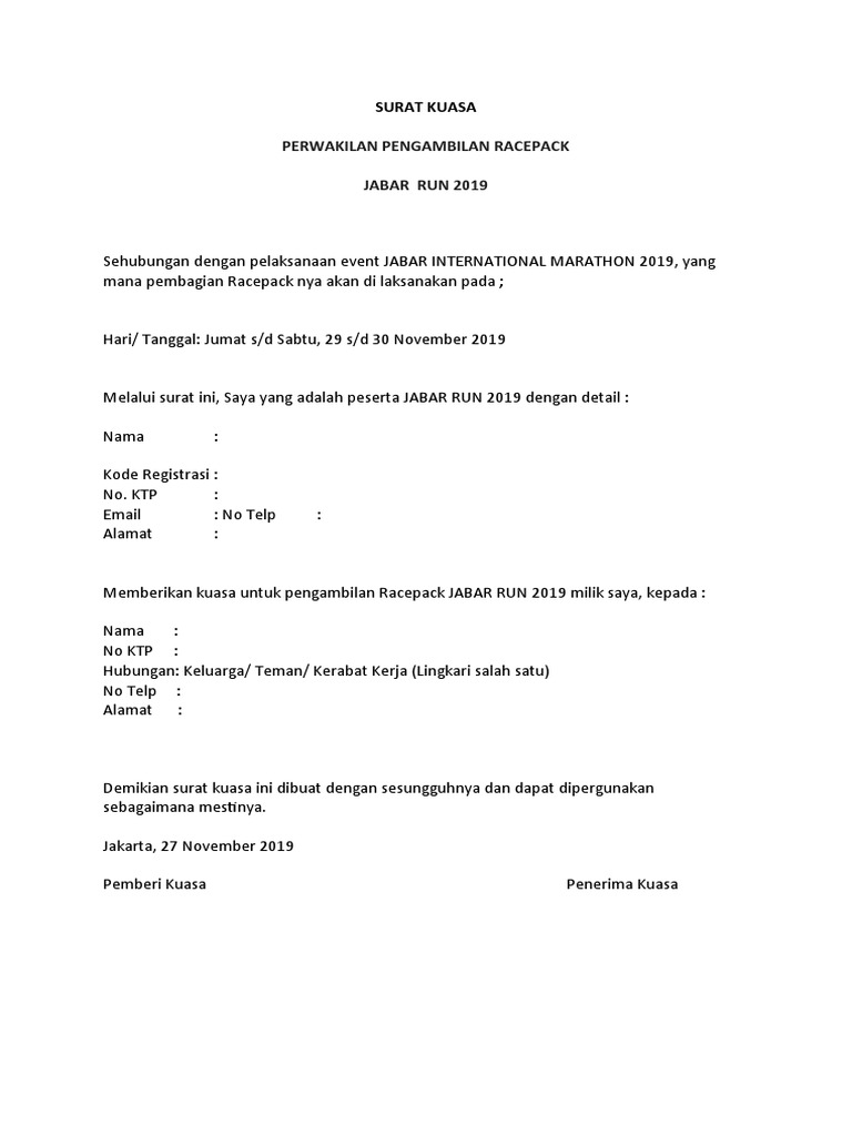 Contoh Surat Kuasa | PDF