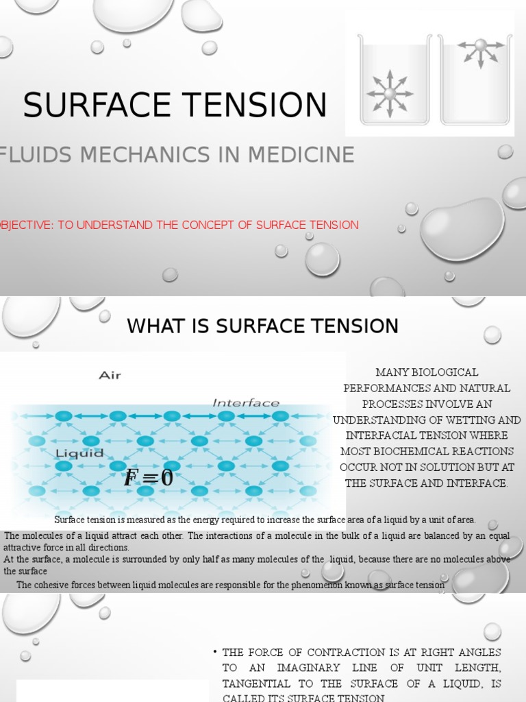 Understanding Surface Tension in Medicine | PDF | Surface Tension | Liquids
