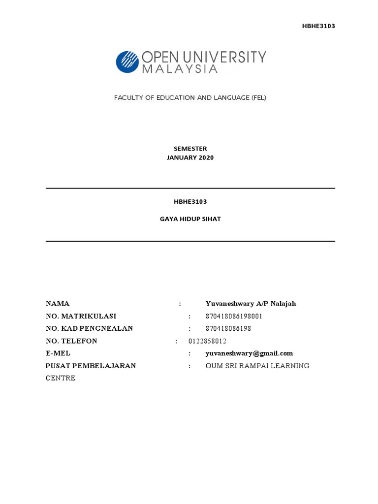 Hbhe3103 Gaya Hidup Sihat Pdf