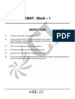 CMAT Mock - 1: Quantitative Techniques & Data Interpretation Section