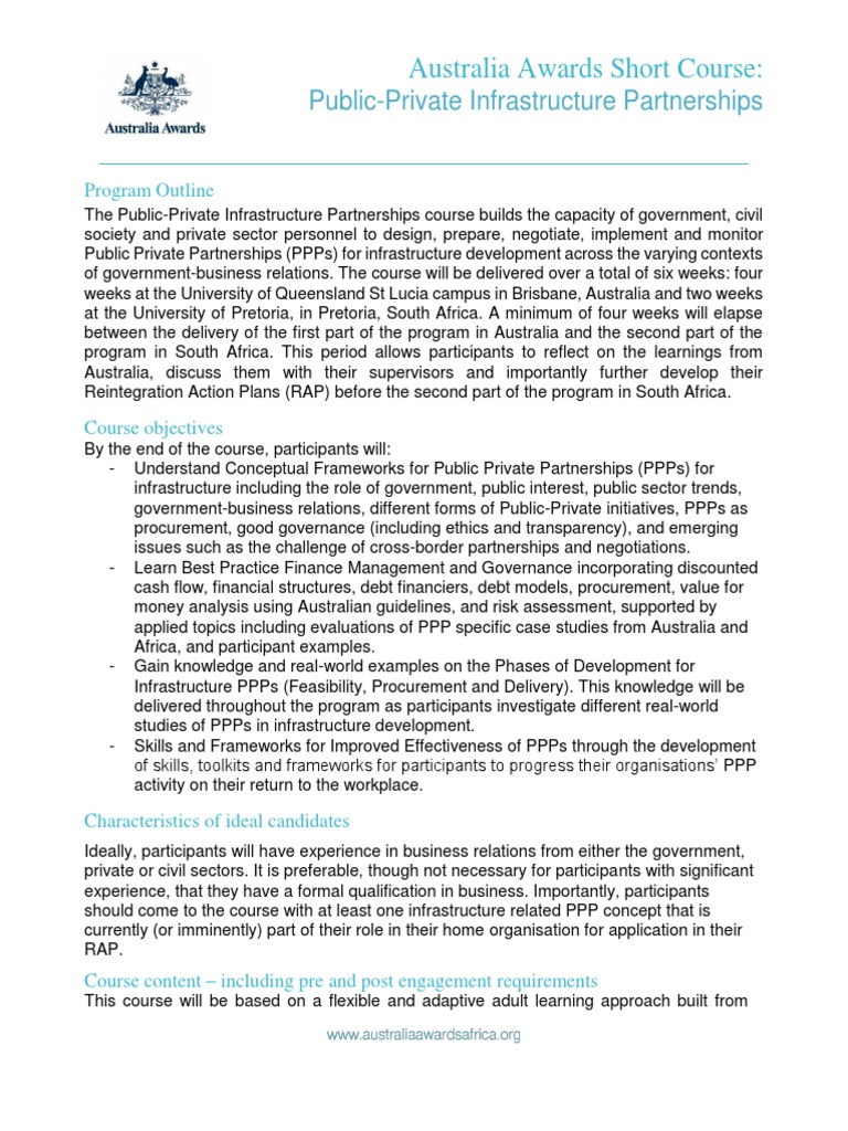 Course-Outline PPIP PDF | PDF | Public–Private Partnership | Governance