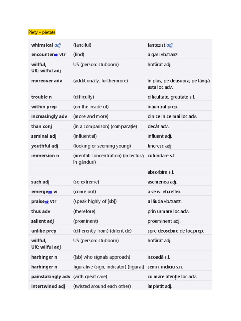 Adj Adj.: Piety - Pietate | PDF | Foreign Language Studies