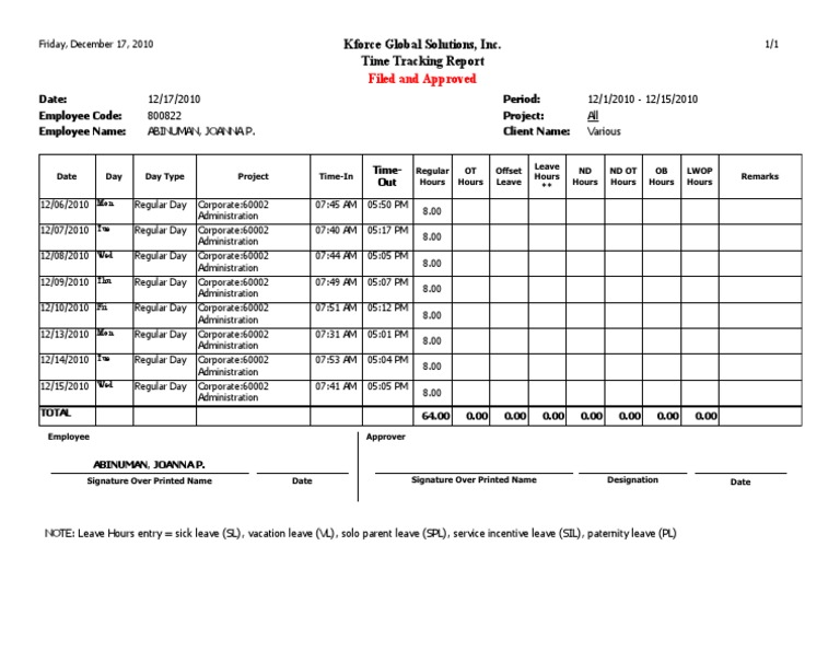 Time Tracking | PDF | Business
