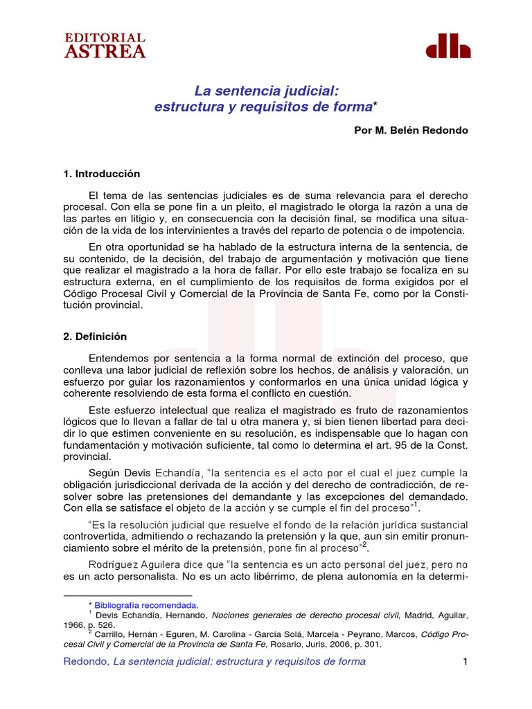 Estructura y requisitos de la sentencia judicial | PDF | Sentencia (ley ...