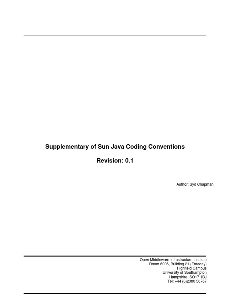 Java Coding Standards Checklist | PDF | Class (Computer Programming ...