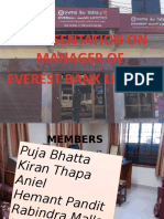 A Presentation On Manager of Everest Bank Limited