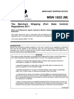 MSN 1832 (M) : The Merchant Shipping (Port State Control) Regulations 2011