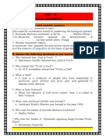 Unit - Iii Social Movements: I. Fill in The Blanks With Suitable Answers