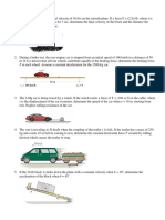 F at Each Wheel. Assume A Constant Deceleration For The 1500-kg Car