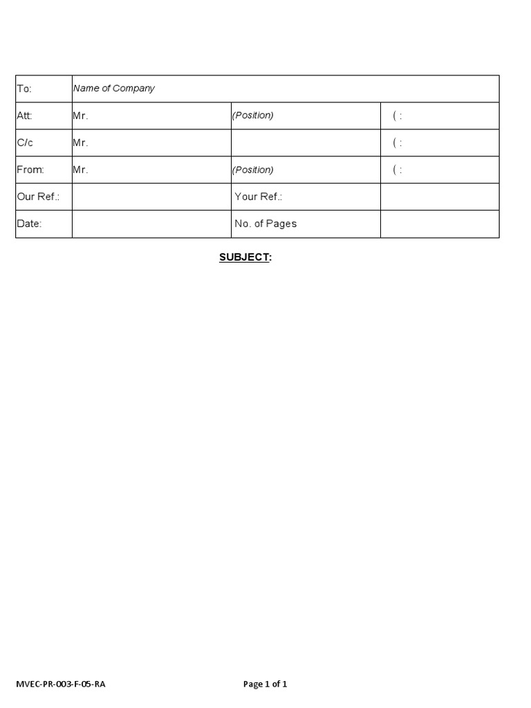 05.MVEC-PR-003-F-05-RA - Letter To Outside | PDF