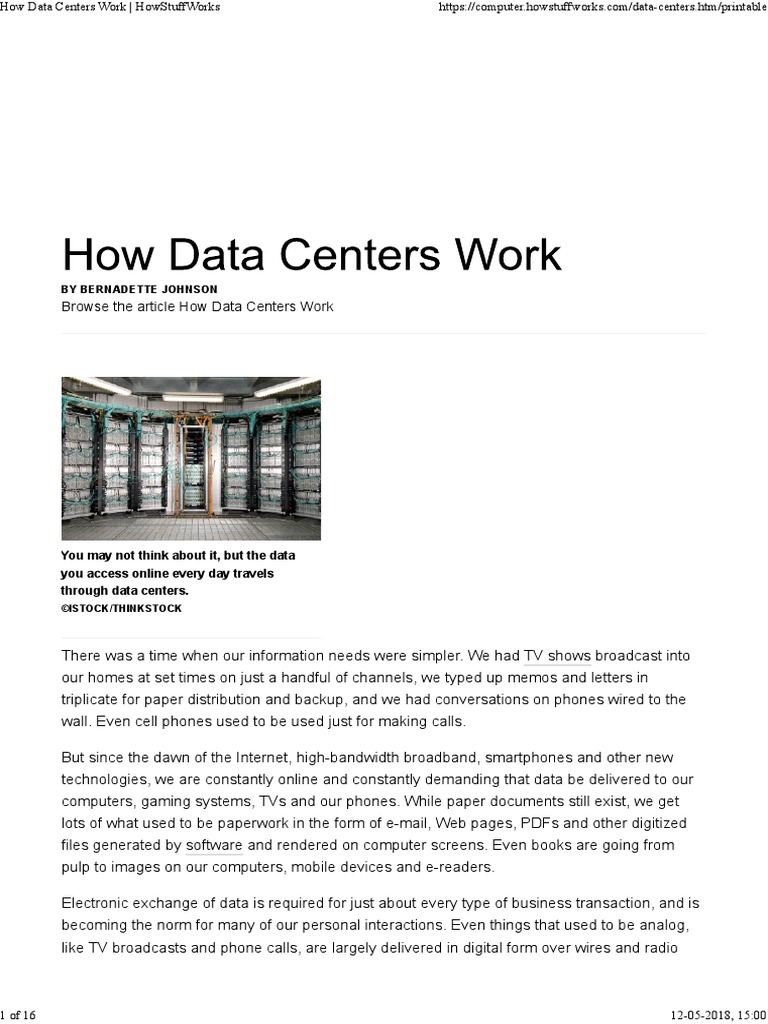 Article02 HowDataCentersWork PDF | PDF