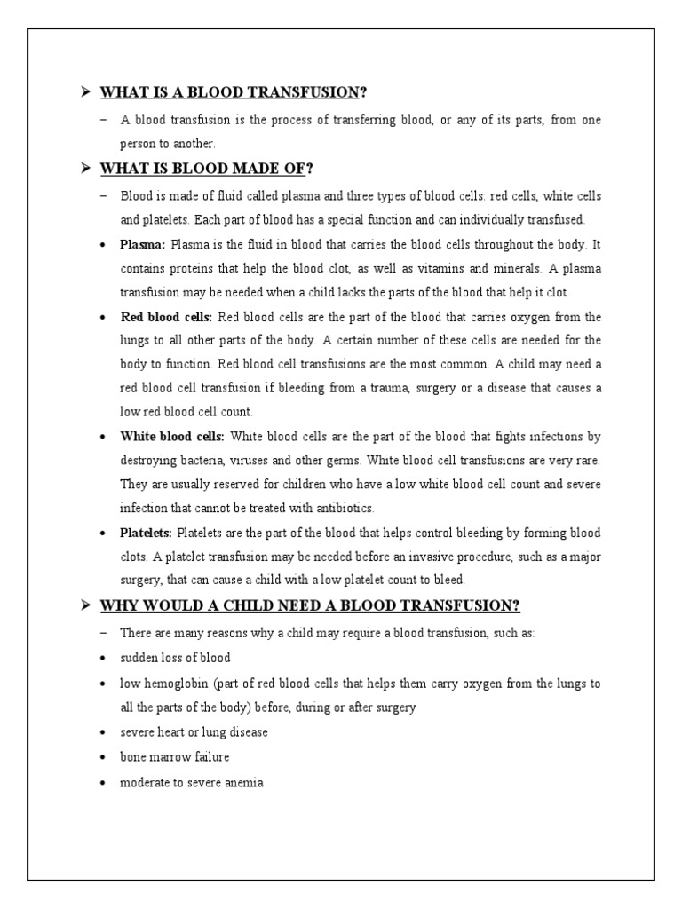 SUMMARY OF BLOOD TRANSFUSION visual data 2