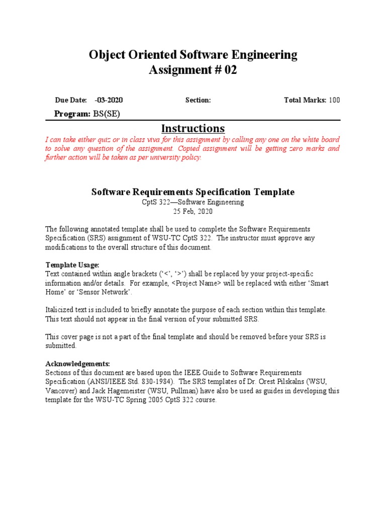 Software Requirements Specification Guide | PDF | Use Case | Interface ...