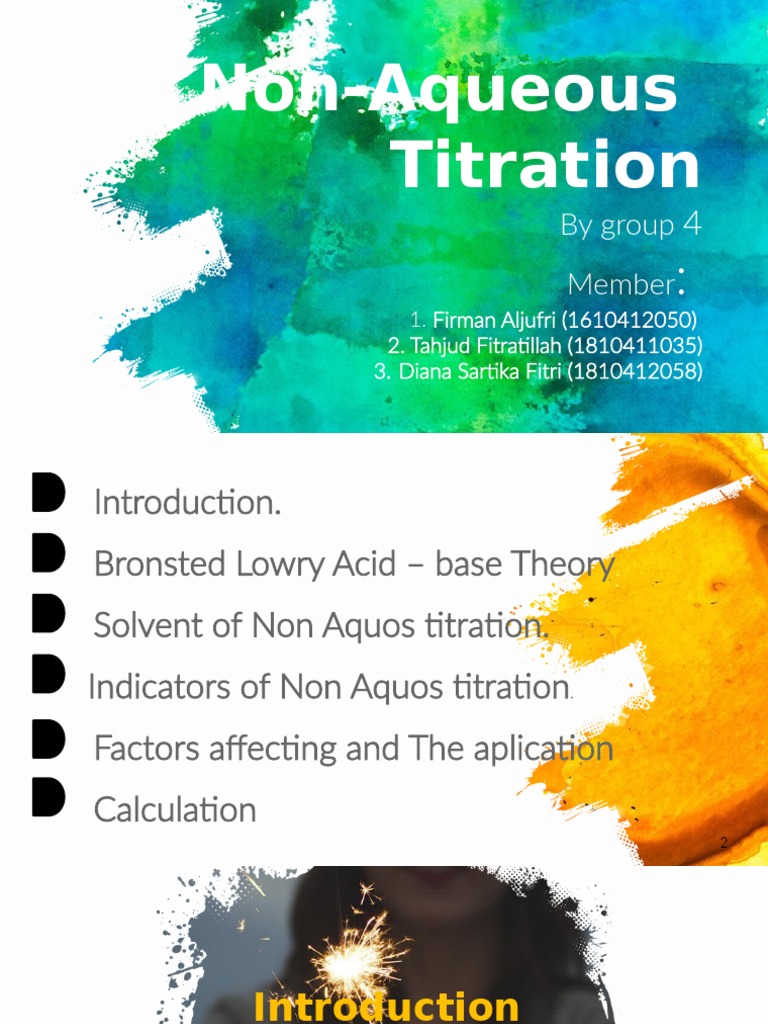 Non Aqueous Titration PDF Acid Chemistry