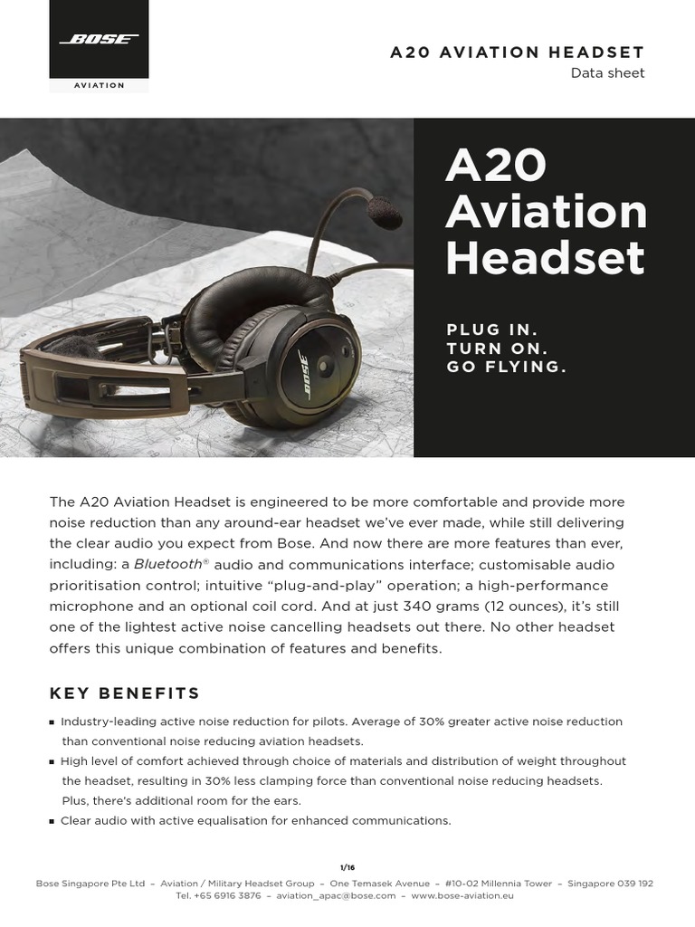 bose a20 headset manual