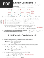 1.1.6 Einstein Coefficients - 1: Rate Equation