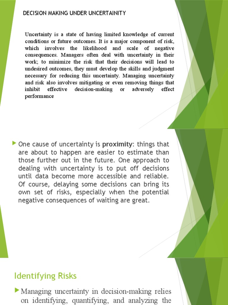Managing Uncertainty in Decision-Making | PDF | Risk | Mathematical And ...