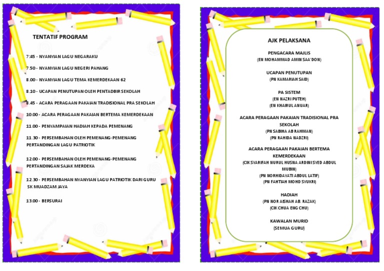 Tentatif Program Kemerdekaan | PDF
