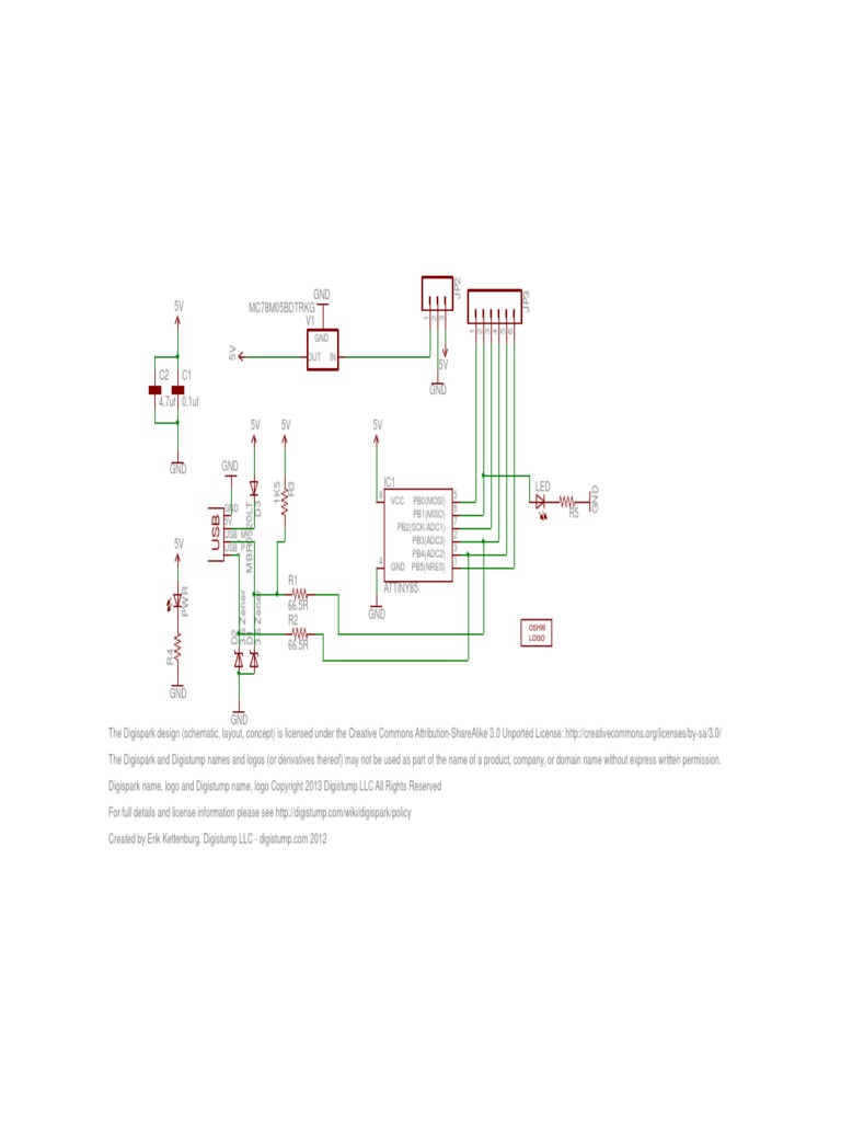 Digispark Attiny85 Schematic Digispark Attiny85 Board Schema