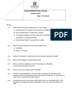 Podar International School Practice Sheet STD: IX Topic: 12.3 Sound Subject: Physics