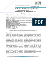 Isolation and Purification of Metalloprotease Produced By: Aeromonas Hydrophila