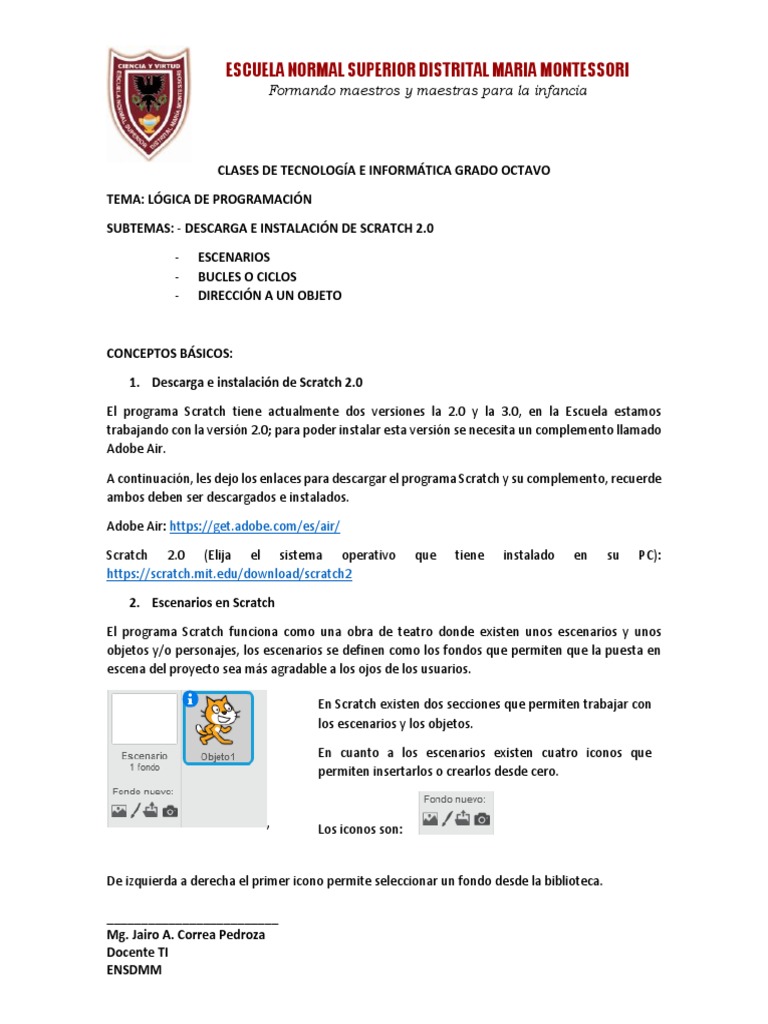 Clases de Tecnología e Informática Grado Octavo | PDF | Scratch ...