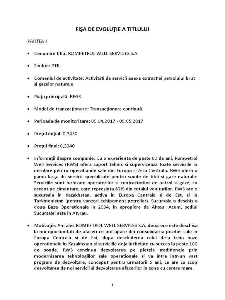 Rompetrol Well | PDF