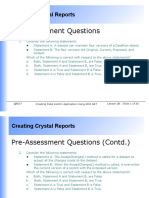 Pre-Assessment Questions: Creating Crystal Reports