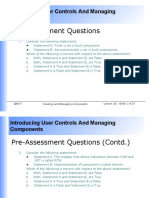 Pre-Assessment Questions: Introducing User Controls and Managing Components