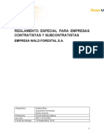 REGLAMENTO ESPECIAL PARA EMPRESAS CONTRATISTAS Y SUBCONTRATISTAS para Arreglar