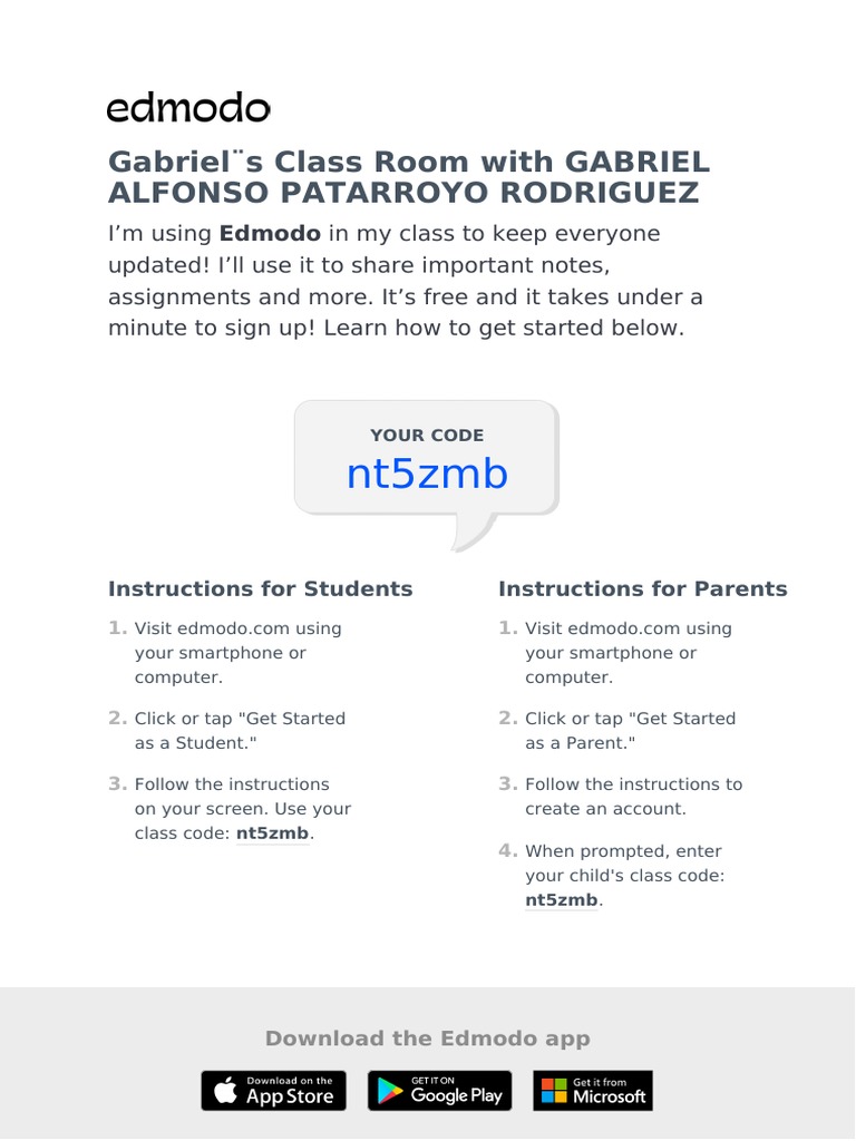 Edmodo Setup for Students & Parents | PDF