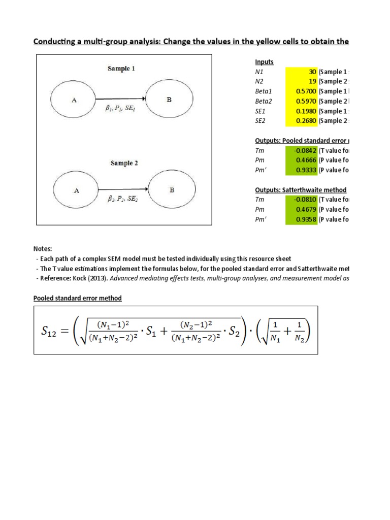 Conducting A Multi-Group Analysis: Change The Values in The Yellow ...