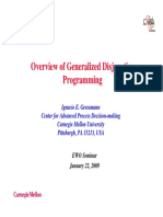 Overview of Generalized Disjunctive Programming
