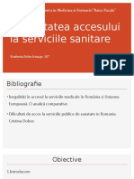 Inegalitatea Accesului La Serviciile Sanitare