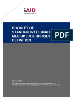 Booklet of Standaddized Small and Medium Enterprises Definition