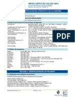 FDS HIPOCLORITO DE CALCIO Revisión 5 PDF