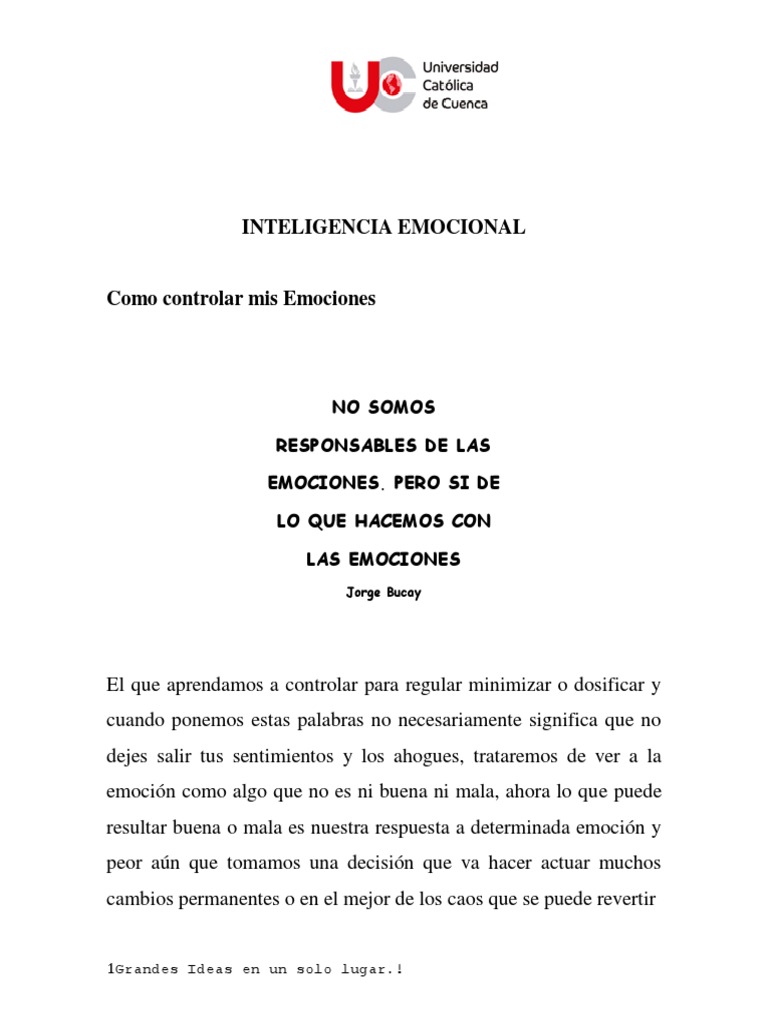 Inteligencia Emocional UCACUE | PDF | Ira | Las emociones