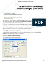Taller de Adobe Photoshop - Tamaño de Imagen y Del Lienzo PDF