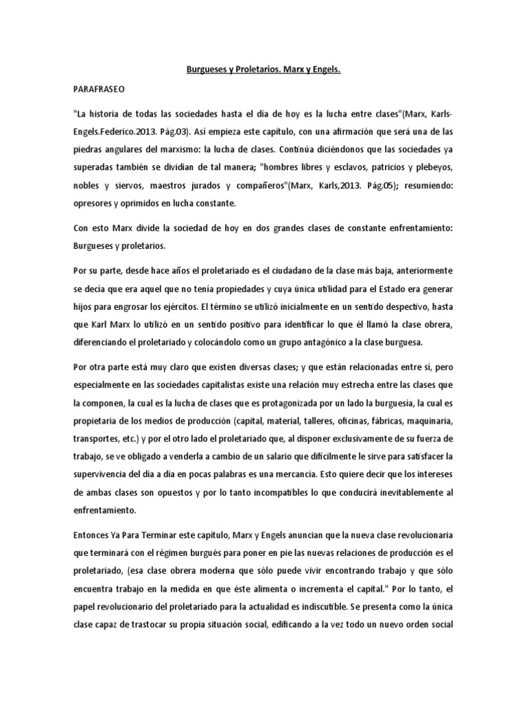 Burgueses y Proletarios Resumen - 1707609926
