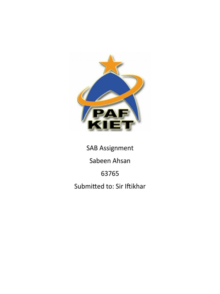 SAB Assignment Sabeen Ahsan 63765 Submitted To: Sir Iftikhar | PDF