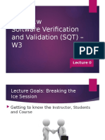 SE3741w Software Verification and Validation (SQT) - W3