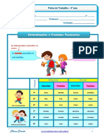 Determinantes e pronomes possessivos