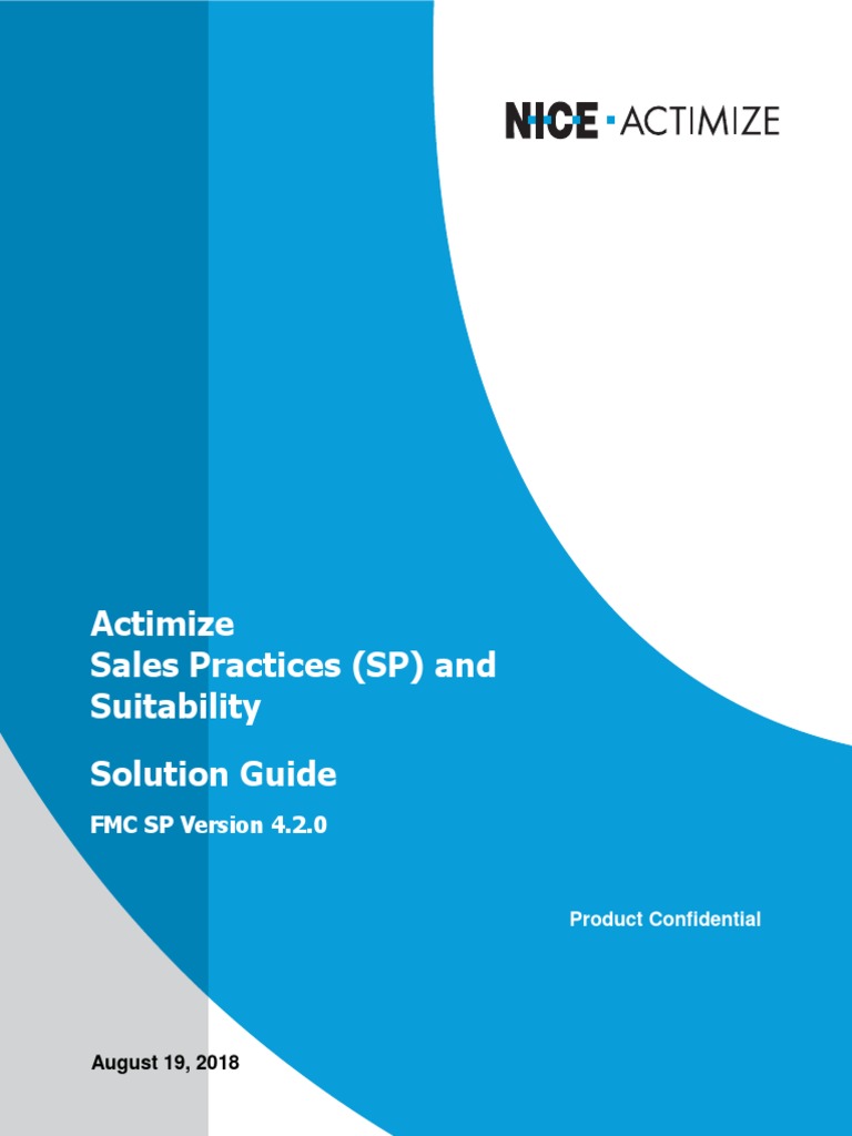 Actimize FMC SP 4 - 2 - 0 Solution Guide PDF | PDF | License | Mutual Funds