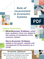 Role of Government in Economic Sytems